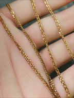 Vintage 9ct Rose GOLD Chain Necklace - CURB Link - 18" - 2.9g