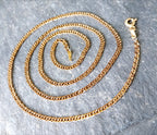 Vintage 9ct Rose GOLD Chain Necklace - CURB Link - 18" - 2.9g