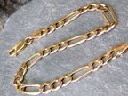 9ct GOLD CURB LINK Bracelet length 21.5cm, 6mm wide - 9g