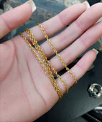 Vintage 9ct GOLD Twisted Rope Chain Necklace, 24" - 2.5g