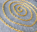 Vintage 9ct GOLD Twisted Rope Chain Necklace, 24" - 2.5g