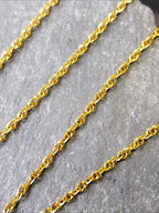 Vintage 9ct GOLD Twisted Rope Chain Necklace, 24" - 2.5g
