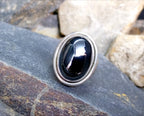 Georg Jensen Sterling Silver HEMATITE Ring Design 46A - size N 1/2 (7) - 12.7g