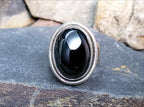 Georg Jensen Sterling Silver HEMATITE Ring Design 46A - size N 1/2 (7) - 12.7g