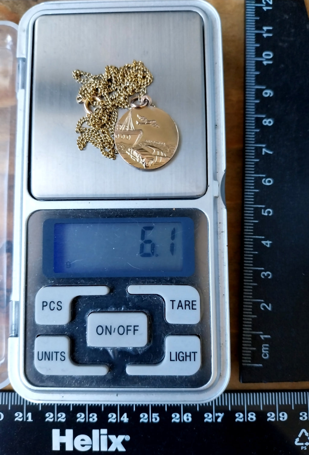 9ct Gold Georg Jensen St Christopher Necklace - Double Sided on 20" Chain - 6.1g