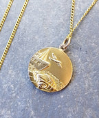 9ct Gold Georg Jensen St Christopher Necklace - Double Sided on 20" Chain - 6.1g