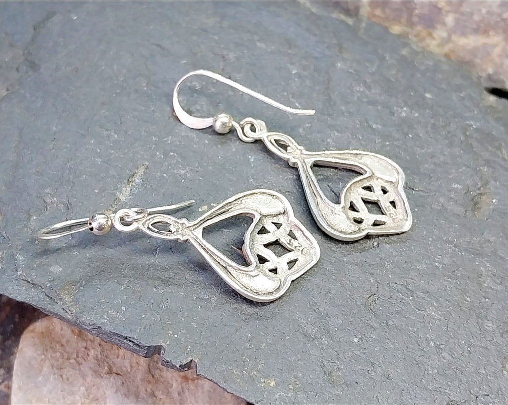 Celtic Knot Sterling Silver Dangle Earrings - 3.6g