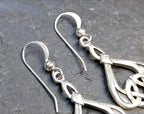 Celtic Knot Sterling Silver Dangle Earrings - 3.6g