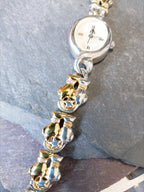 Vintage Sterling Silver WATCH - Double Cat bracelet Strap 18cm - 31.2g