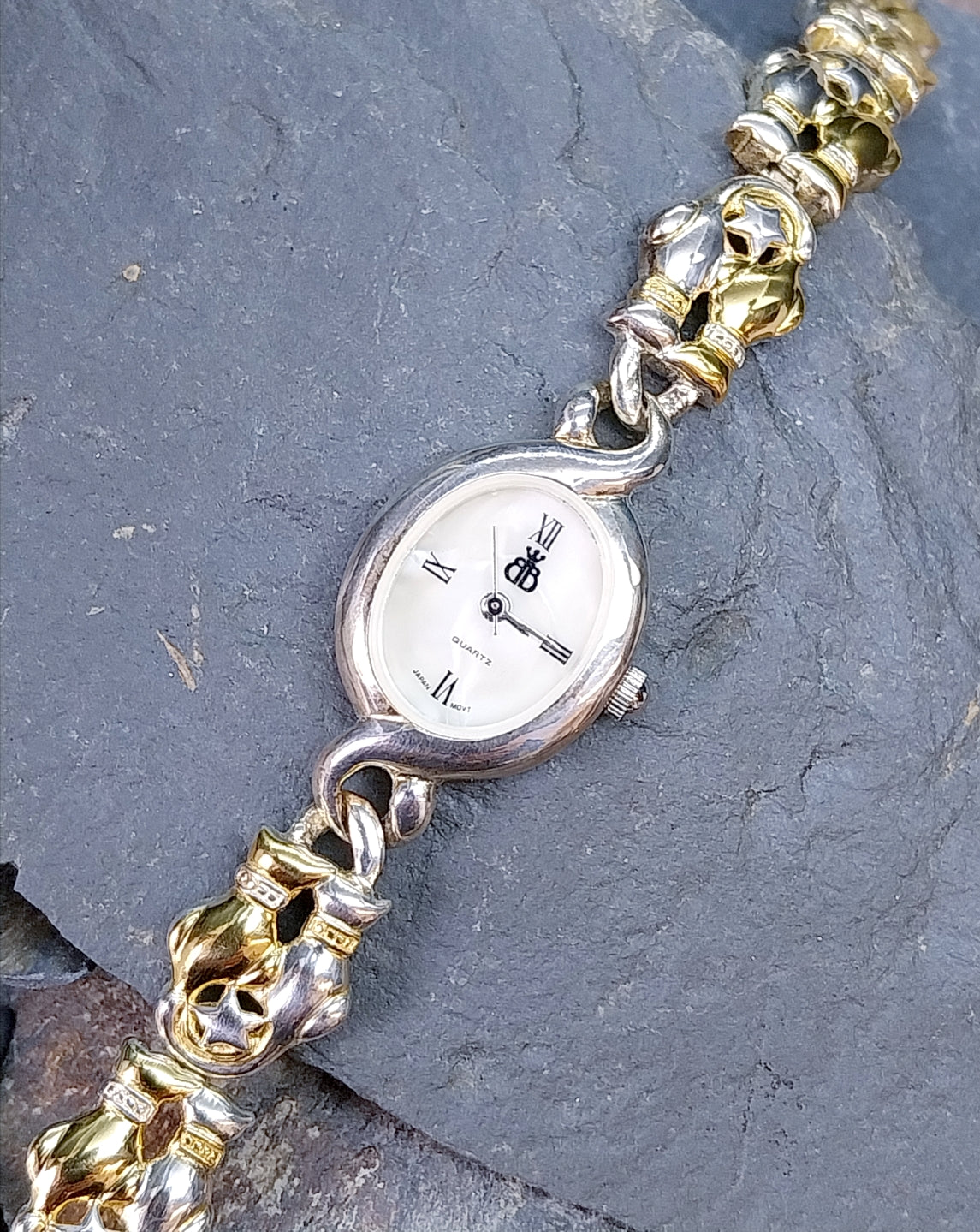 Vintage Sterling Silver WATCH - Double Cat bracelet Strap 18cm - 31.2g