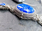 Vintage Sterling Silver WATCH - with Turquoise Gemstone Bracelet Strap 18cm 42g