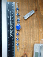 Vintage Sterling Silver WATCH - with Turquoise Gemstone Bracelet Strap 18cm 42g