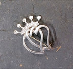 OLA GORIE Double Heart Luckenbooth BROOCH - Scottish Silver