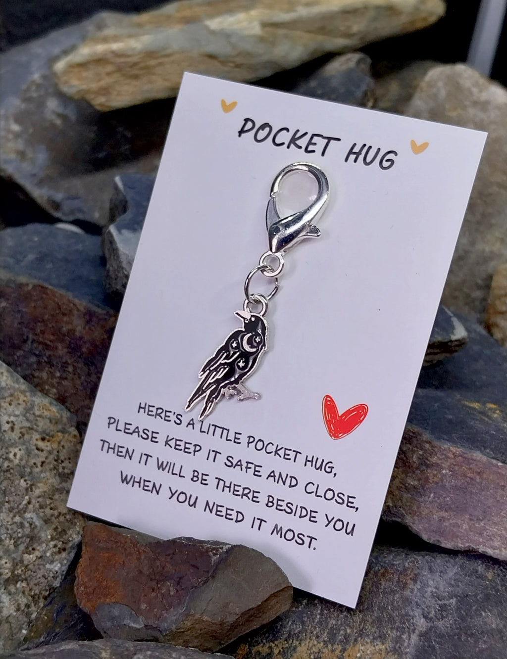 Raven Crow - Pocket Hug Keychain, Bag Charm Gift