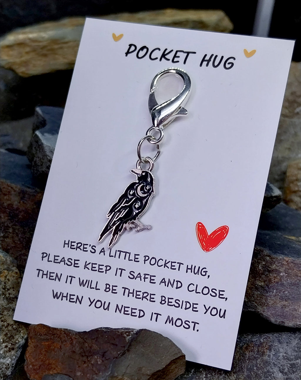 Raven Crow - Pocket Hug Keychain, Bag Charm Gift
