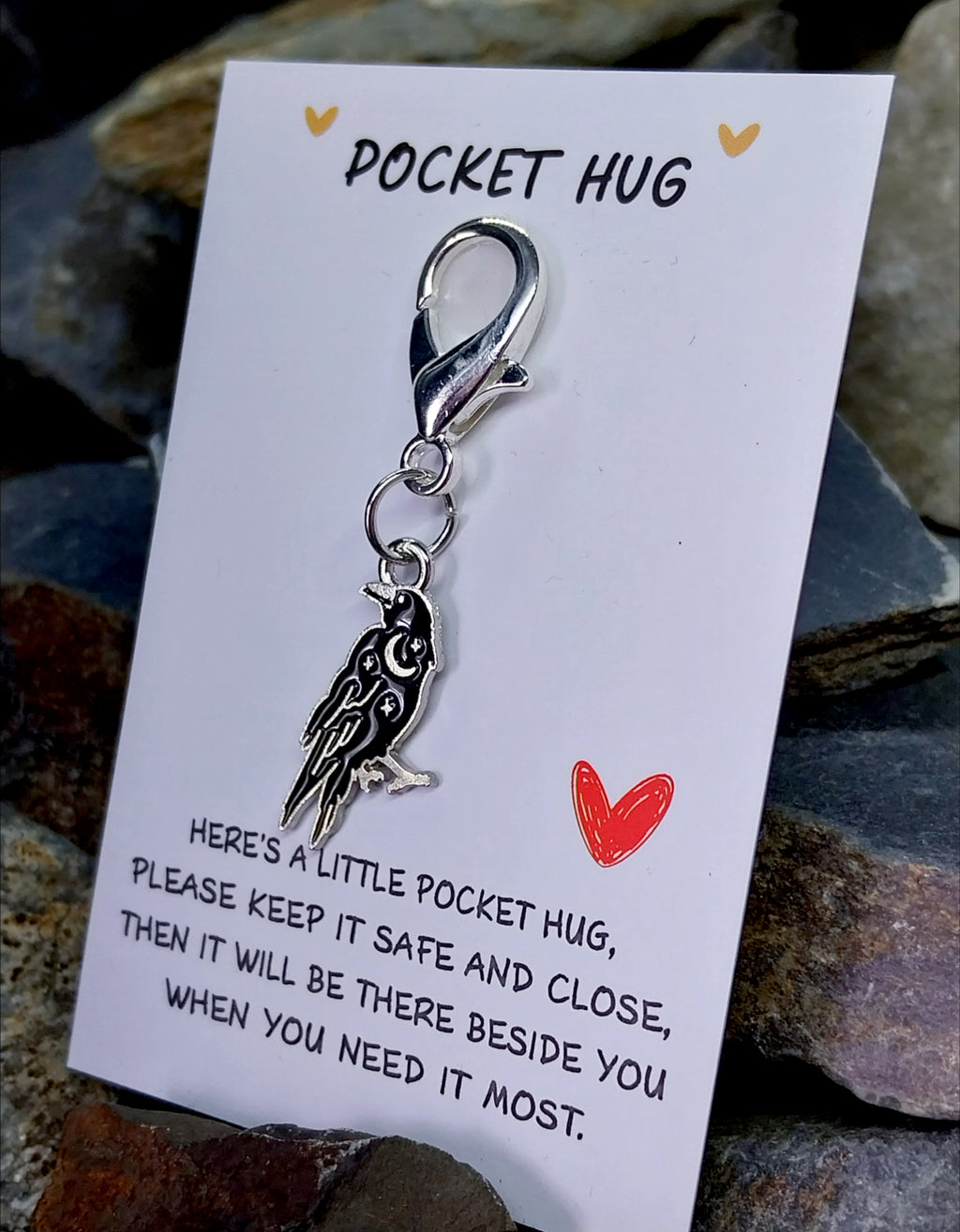 Raven Crow - Pocket Hug Keychain, Bag Charm Gift