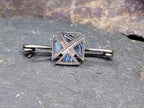 Antique SILVER CELTIC Cross  Agate Brooch - 1.4g