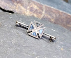 Antique SILVER CELTIC Cross  Agate Brooch - 1.4g