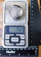 Large Silver Circular CELTIC LOCKET with Verse on 24" Chain - 15.2g