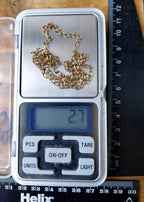 9ct GOLD BELCHER Chain Necklace, 23" Long  Hallmarked - 2.7g