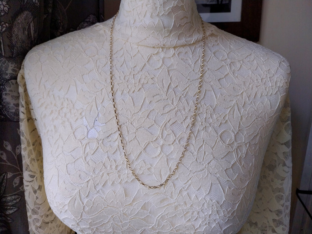 9ct GOLD BELCHER Chain Necklace, 23" Long  Hallmarked - 2.7g