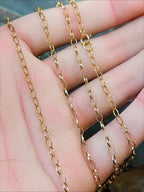 9ct GOLD BELCHER Chain Necklace, 23" Long  Hallmarked - 2.7g