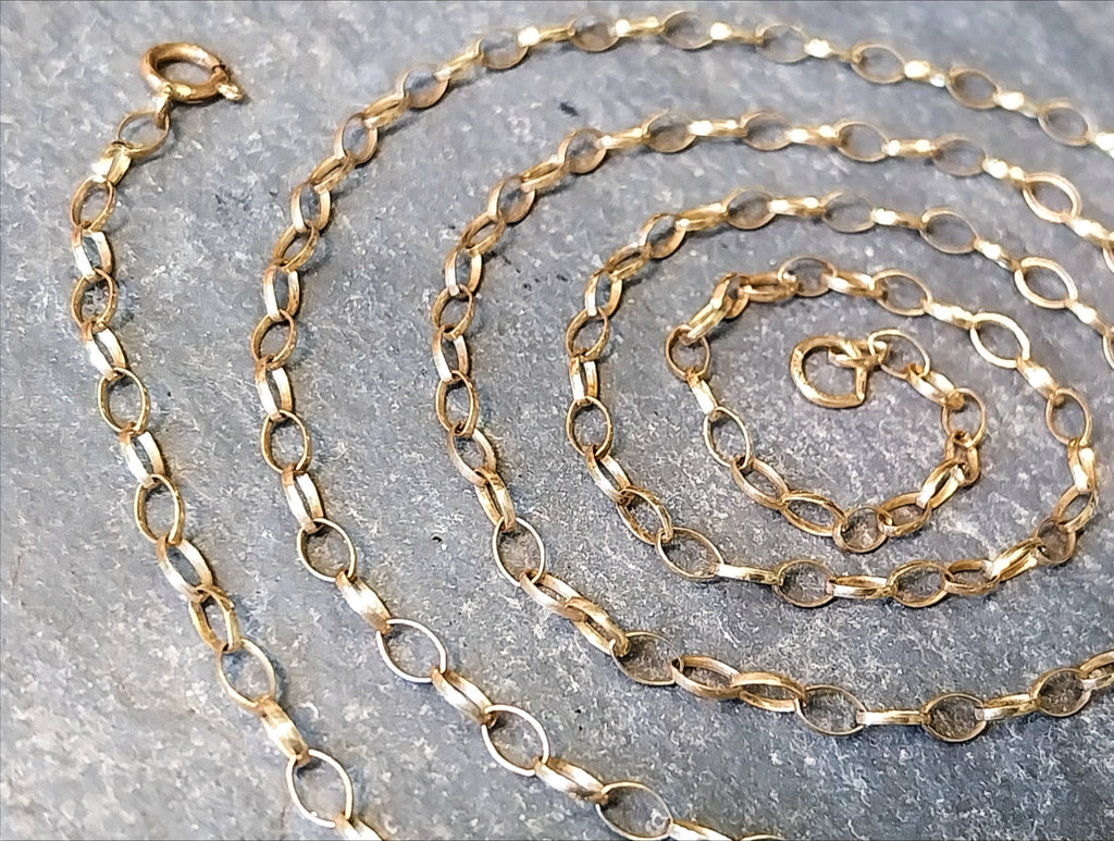 9ct GOLD BELCHER Chain Necklace, 23" Long  Hallmarked - 2.7g