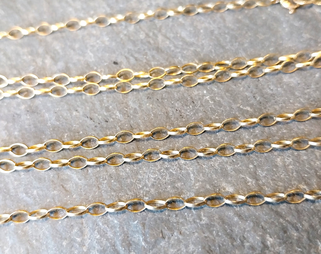 9ct GOLD BELCHER Chain Necklace, 23" Long  Hallmarked - 2.7g
