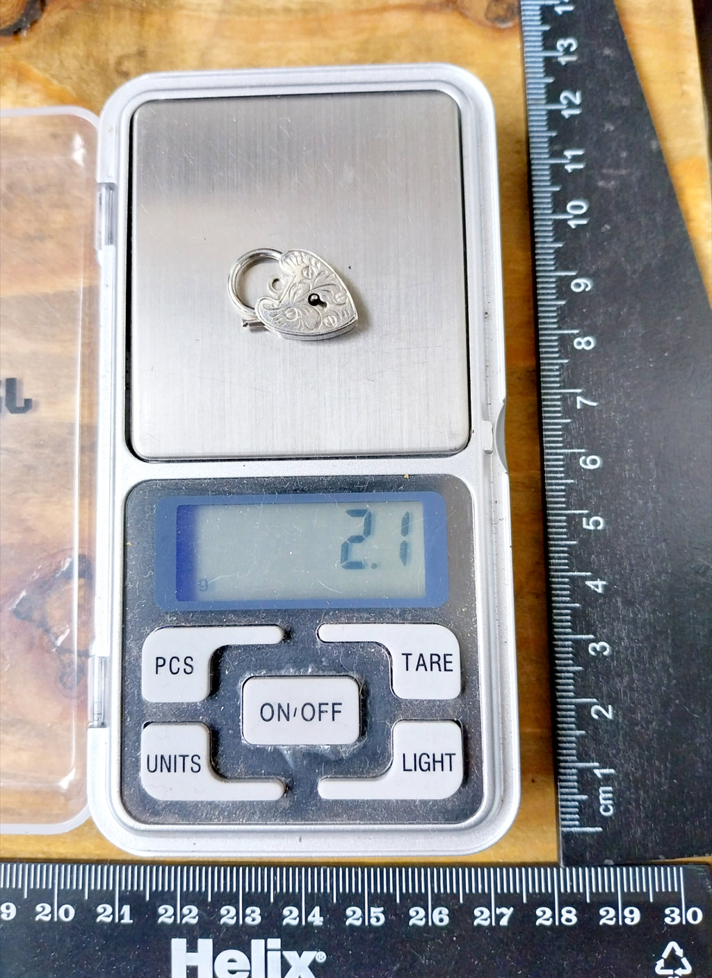 GEORG JENSEN Sterling Silver Engraved Heart Lock Charm - for bracelet - 2.1g