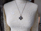 Sterling Silver CELTIC CROSS Pendant Necklace  22" Chain 14.9g