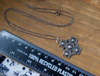 Sterling Silver CELTIC CROSS Pendant Necklace  22" Chain 14.9g