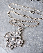 Sterling Silver CELTIC CROSS Pendant Necklace  22" Chain 14.9g