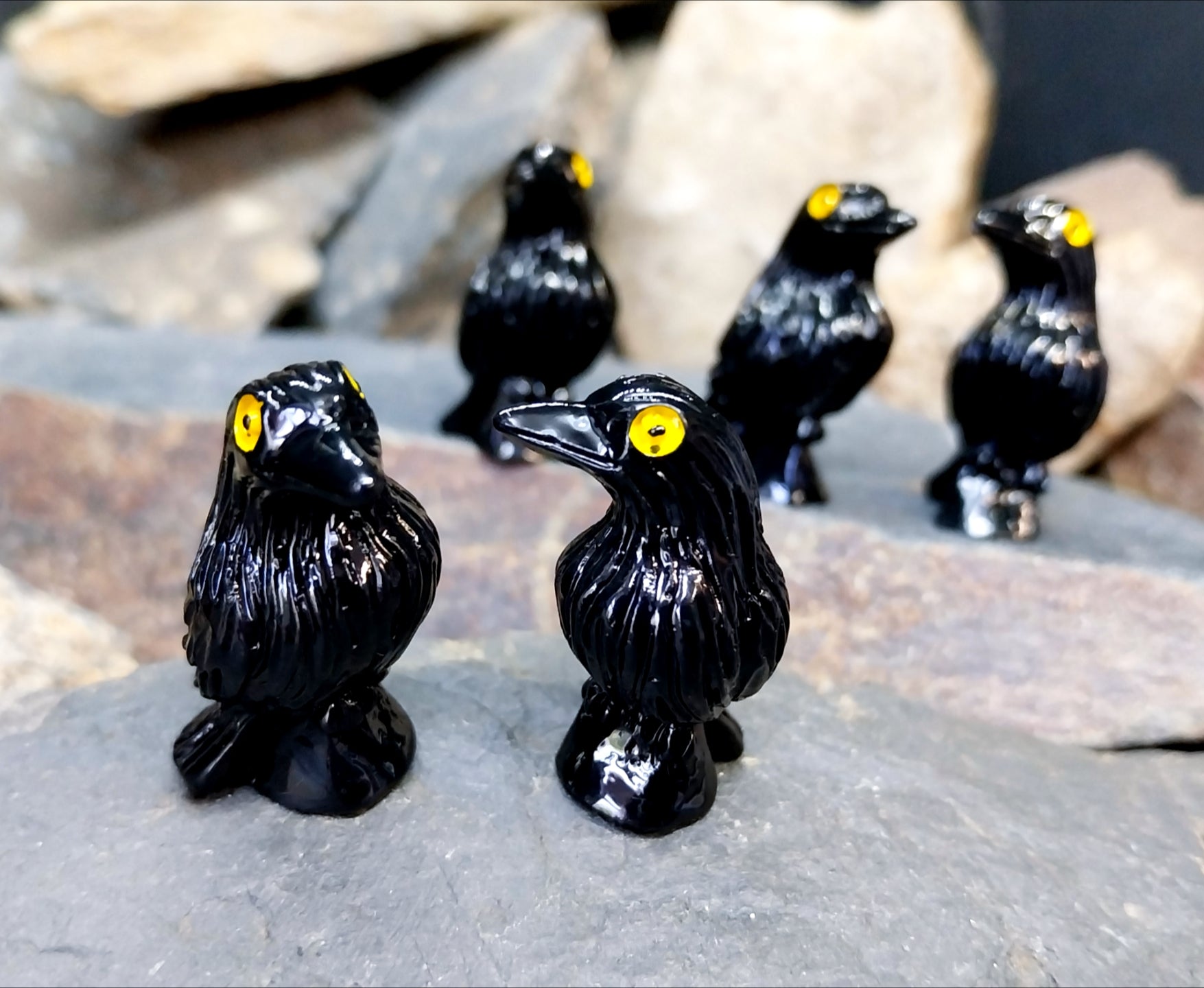 Your Own Murder of Crows -  5 x Mini Resin Ravens