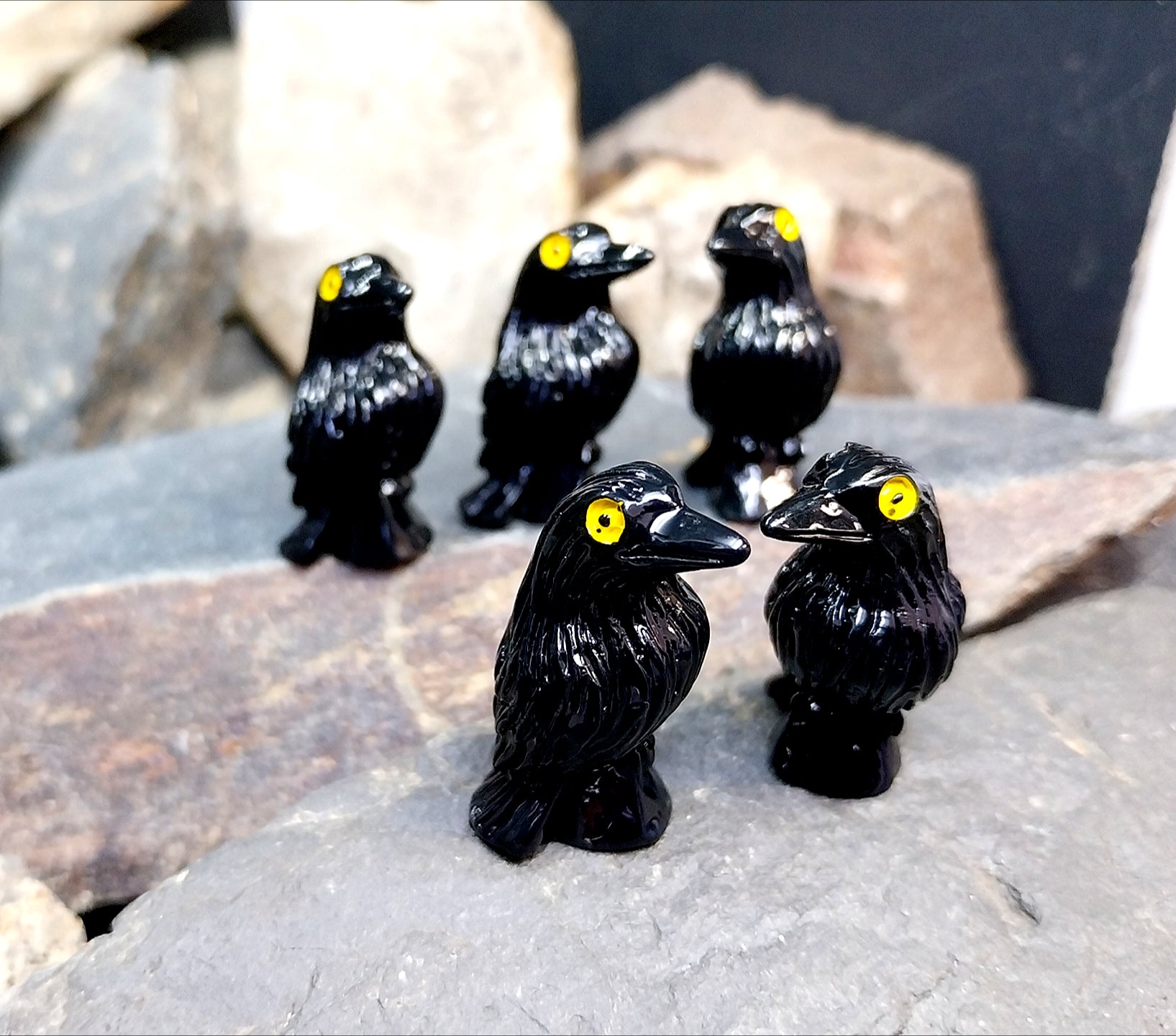 Your Own Murder of Crows -  5 x Mini Resin Ravens