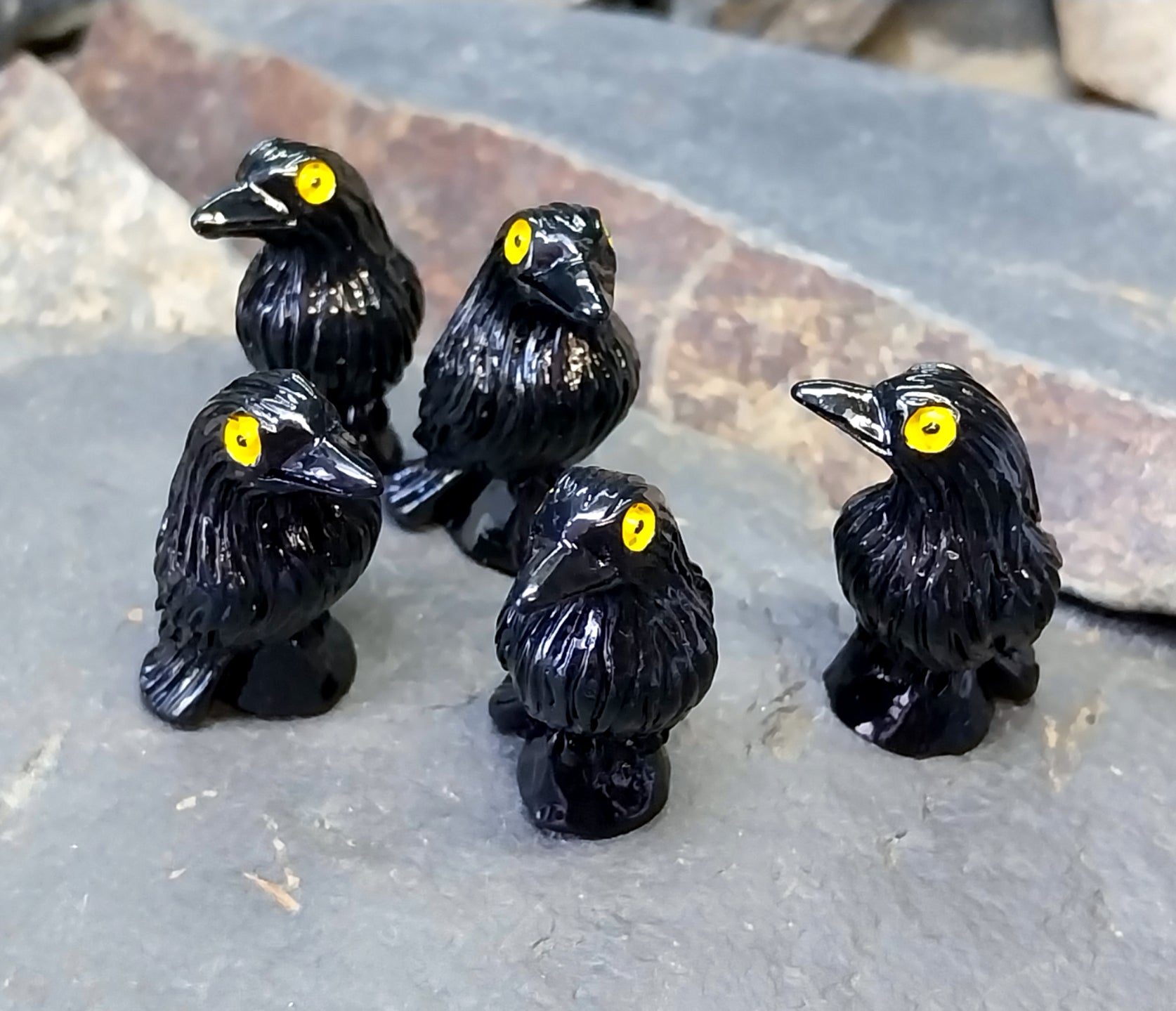 Your Own Murder of Crows -  5 x Mini Resin Ravens