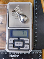 Teardrop Perfume Scent Bottle Pendant - Poison Locket (Sterling Silver) & 18" Chain - 7.1g