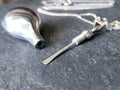 Teardrop Perfume Scent Bottle Pendant - Poison Locket (Sterling Silver) & 18" Chain - 7.1g