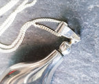 Teardrop Perfume Scent Bottle Pendant - Poison Locket (Sterling Silver) & 18" Chain - 7.1g