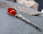 Carnelian Sterling Silver KILT PIN Brooch - Dirk - 4.2g