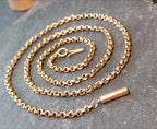 Antique 9ct GOLD ROLO BELCHER Chain Necklace with Barrel Clasp - 18 1/4" - 6.4g