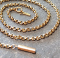Antique 9ct GOLD ROLO BELCHER Chain Necklace with Barrel Clasp - 18 1/4" - 6.4g