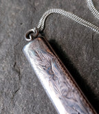 Antique Sterling Silver Pencil Holder LOCKET Pendant 1909 18" Chain - Original Pencil - 4g