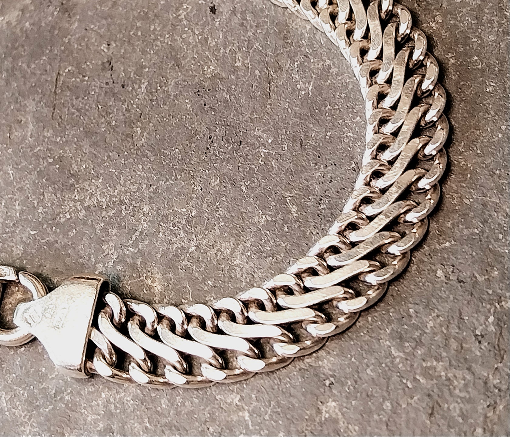 STERLING SILVER Bracelet Chunky Link 21cm - 21.7g