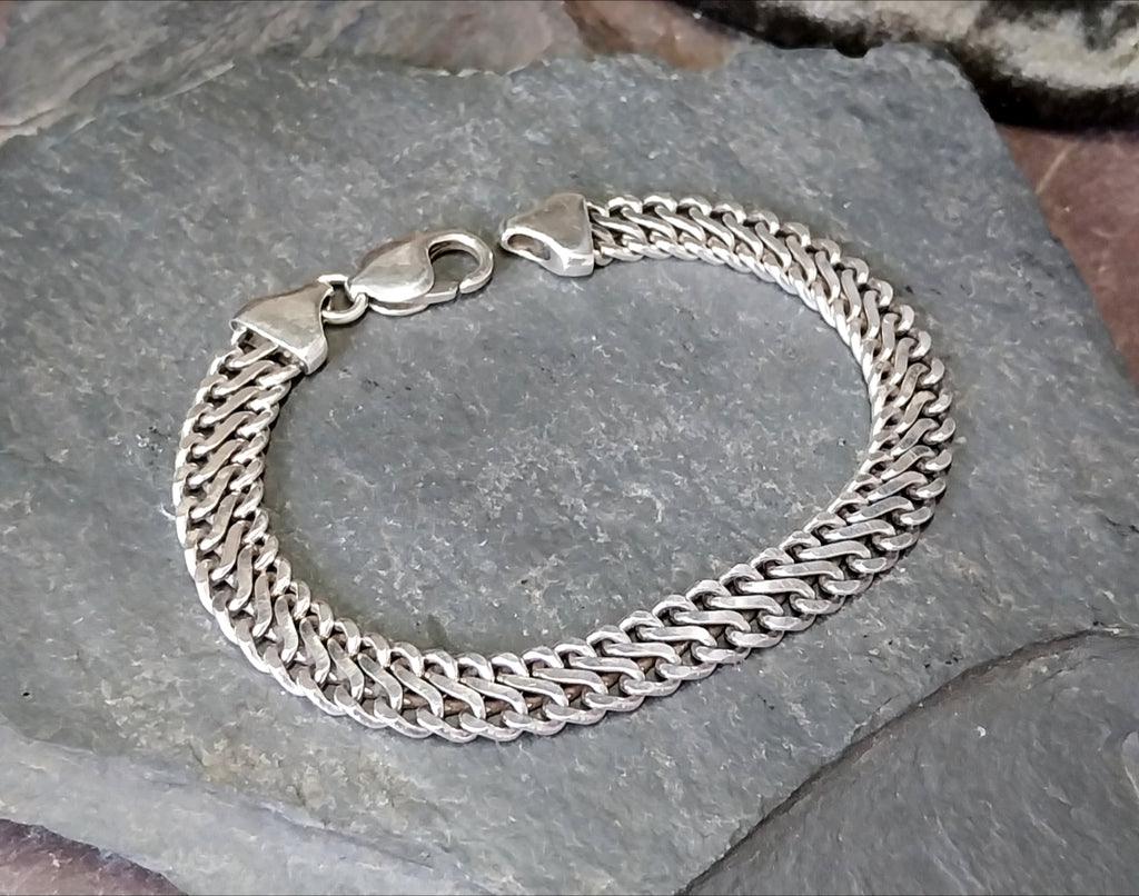 STERLING SILVER Bracelet Chunky Link 21cm - 21.7g