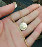 9ct Gold Georg Jensen St Christopher Necklace - Double Sided on 18" Chain - 2.8g