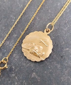 9ct Gold Georg Jensen St Christopher Necklace - Double Sided on 18" Chain - 2.8g