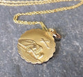9ct Gold Georg Jensen St Christopher Necklace - Double Sided on 18" Chain - 2.8g
