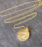 9ct Gold Georg Jensen St Christopher Necklace - Double Sided on 18" Chain - 2.8g