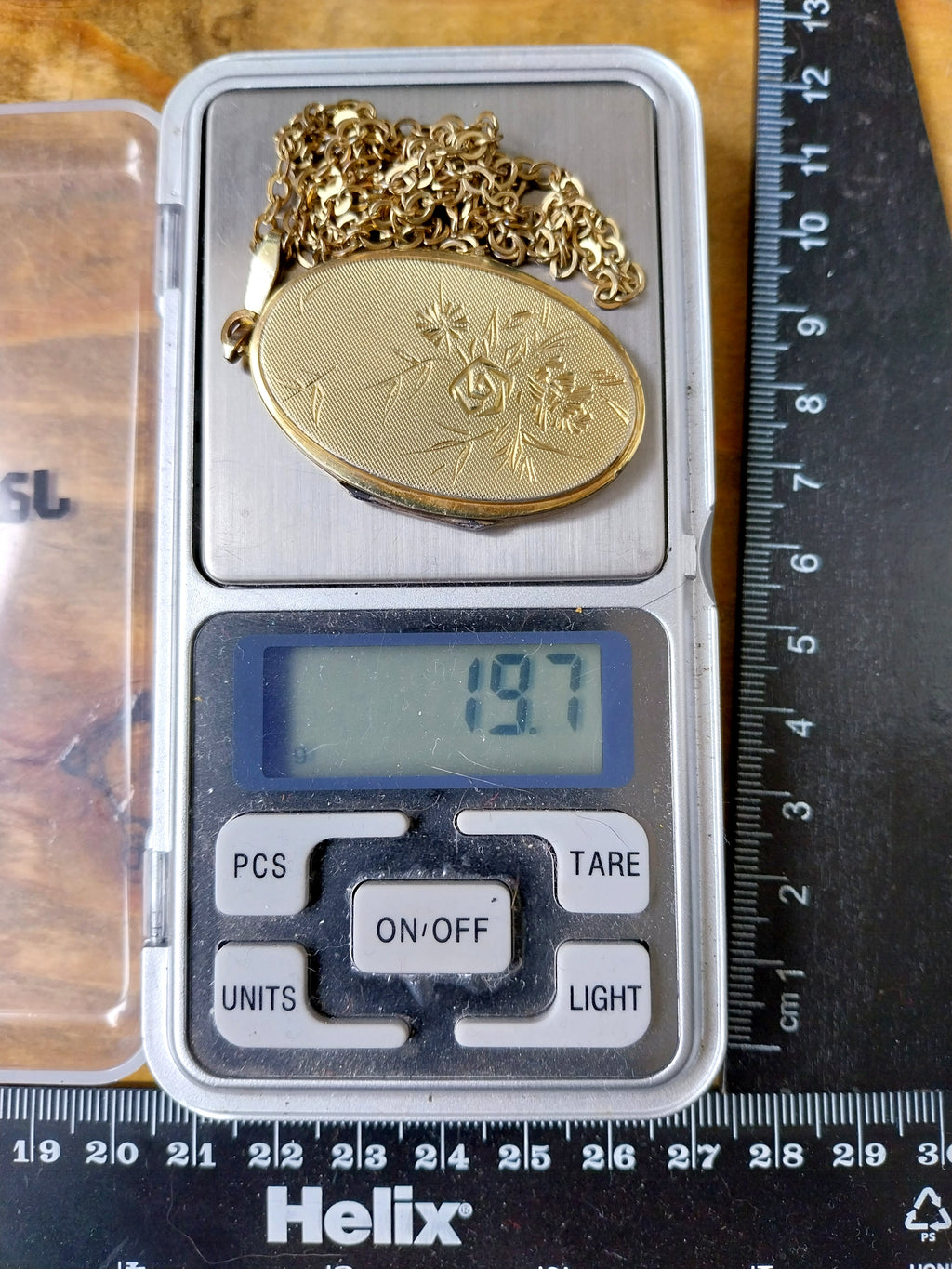 Large Vintage 14ct Rolled Gold LOCKET Necklace, on Long 24" Chain - 19.7g