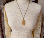 Large Vintage 14ct Rolled Gold LOCKET Necklace, on Long 24" Chain - 19.7g